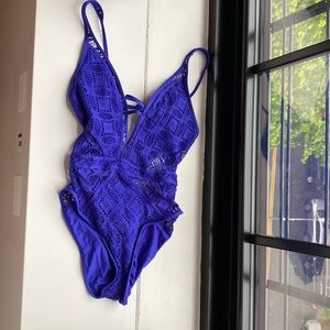Sexy purple one piece bathing suit